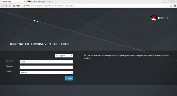 RedHat Enterprise Virtualization Administrator Portal